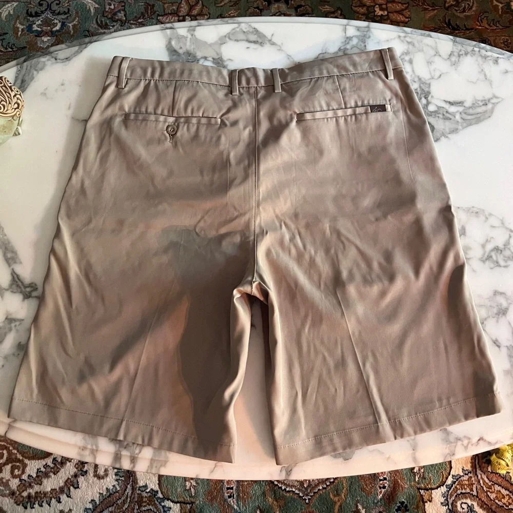 Mens Greg Norman Khaki Golf Shorts